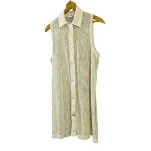 Vintage Light Green Mesh Collared Dress